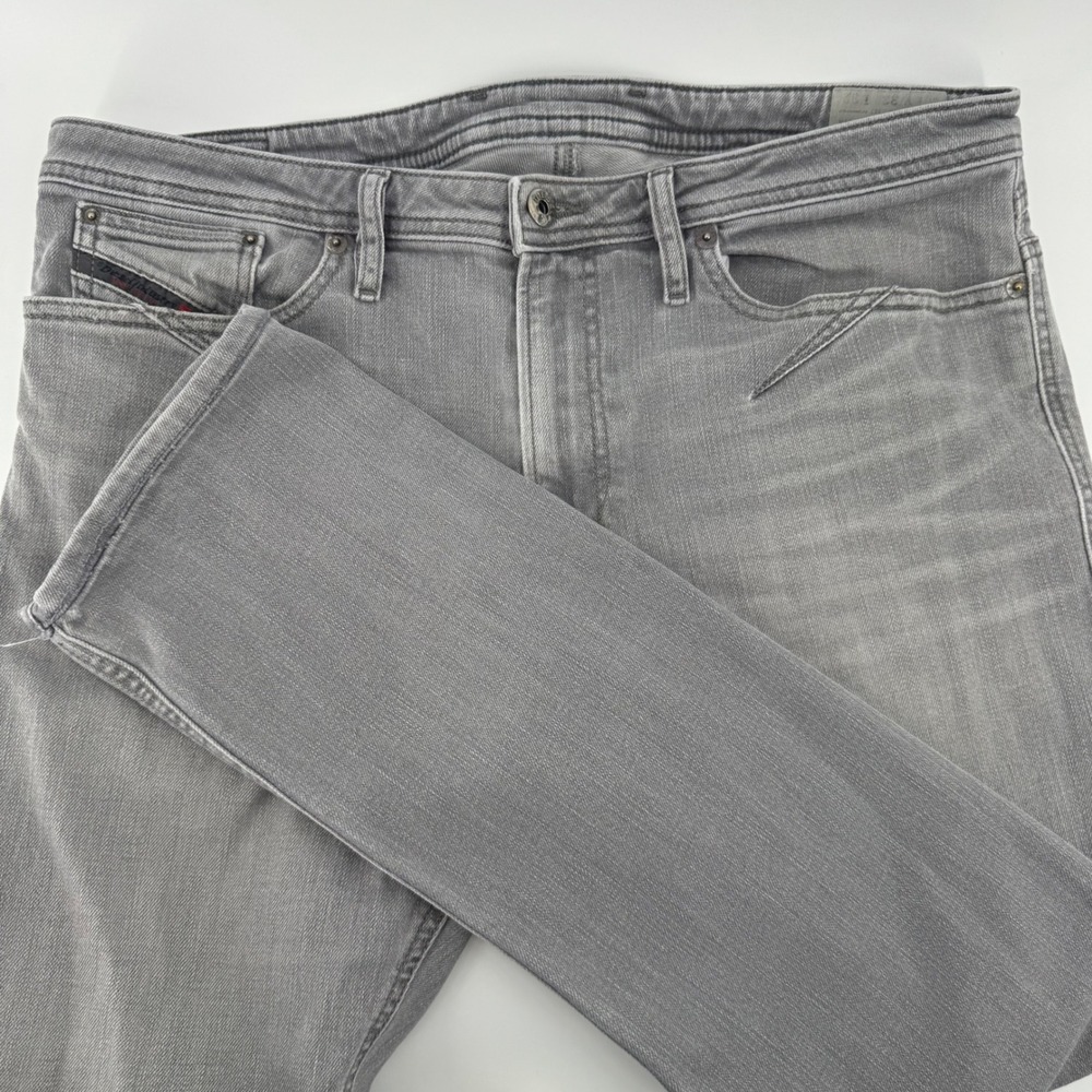 Diesel Grey Stretch Denim Jeans Slim Straight Wash 0R241 Size‎ 33/32 Made in USA